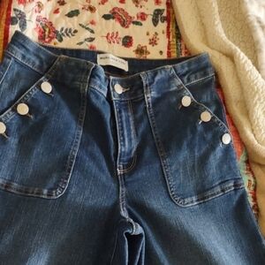 Marc New York Indigo High-Rise Jeans with Silver Buttons